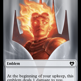 Chandra, Awakened Inferno Emblem // Wizard Double-Sided Token [Commander Masters Tokens]