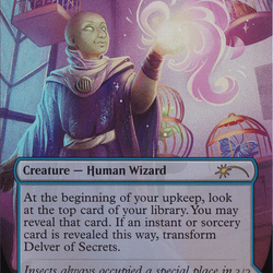 Delver of Secrets // Insectile Aberration (Borderless) [Secret Lair: From Cute to Brute]