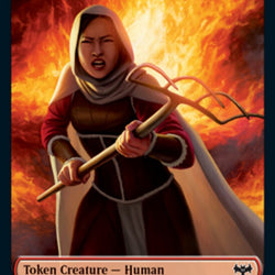 Wolf (011) // Human (010) Double-Sided Token [Innistrad: Crimson Vow Tokens]