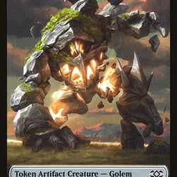 Wolf // Golem Double-Sided Token [Double Masters Tokens]