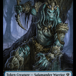 Salamander Warrior // Zombie Double-Sided Token [Murders at Karlov Manor Commander Tokens]