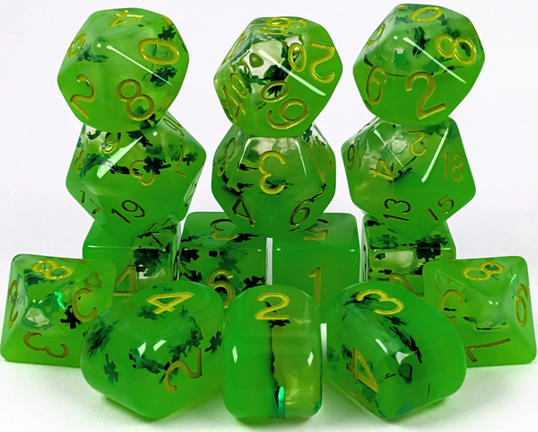 SET OF 15 DICE LIT LEPRECHAUN (GLOW IN THE DARK!)