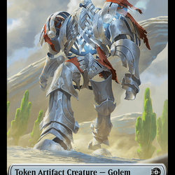 Treasure // Golem Double-Sided Token [Outlaws of Thunder Junction Tokens]