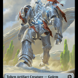 Mercenary // Golem Double-Sided Token [Outlaws of Thunder Junction Tokens]