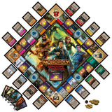 Monopoly Dungeons & Dragons board game set with cards and pieces on a white background