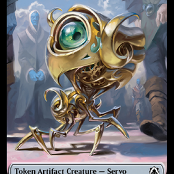 Feather // Servo Double-Sided Token [March of the Machine Commander Tokens]