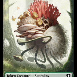 Saproling // Dragon (0021) Double-Sided Token [Commander Masters Tokens]