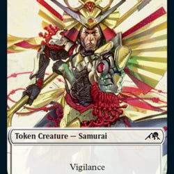 Samurai // Tezzeret, Betrayer of Flesh Emblem Double-Sided Token [Kamigawa: Neon Dynasty Tokens]