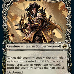 Brutal Cathar // Moonrage Brute (Showcase Equinox) [Innistrad: Midnight Hunt]