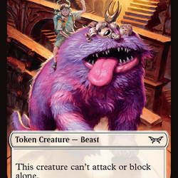 Beast // Manifest Double-Sided Token [Duskmourn: House of Horror Tokens]