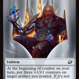 Robot // Emblem - Tezzeret, Cruel Captain Double-Sided Token [Edge of Eternities Tokens]
