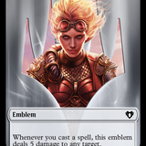 Chandra, Torch of Defiance Emblem // Wizard Double-Sided Token [Commander Masters Tokens]