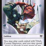 Human Warrior // Tibalt, Cosmic Impostor Emblem Double-Sided Token [Kaldheim Tokens]