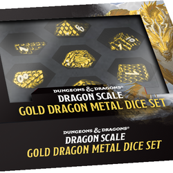 DND METAL 7 DICE SET DRAGON SCALE GOLD