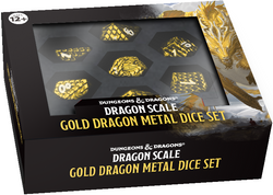 DND METAL 7 DICE SET DRAGON SCALE GOLD