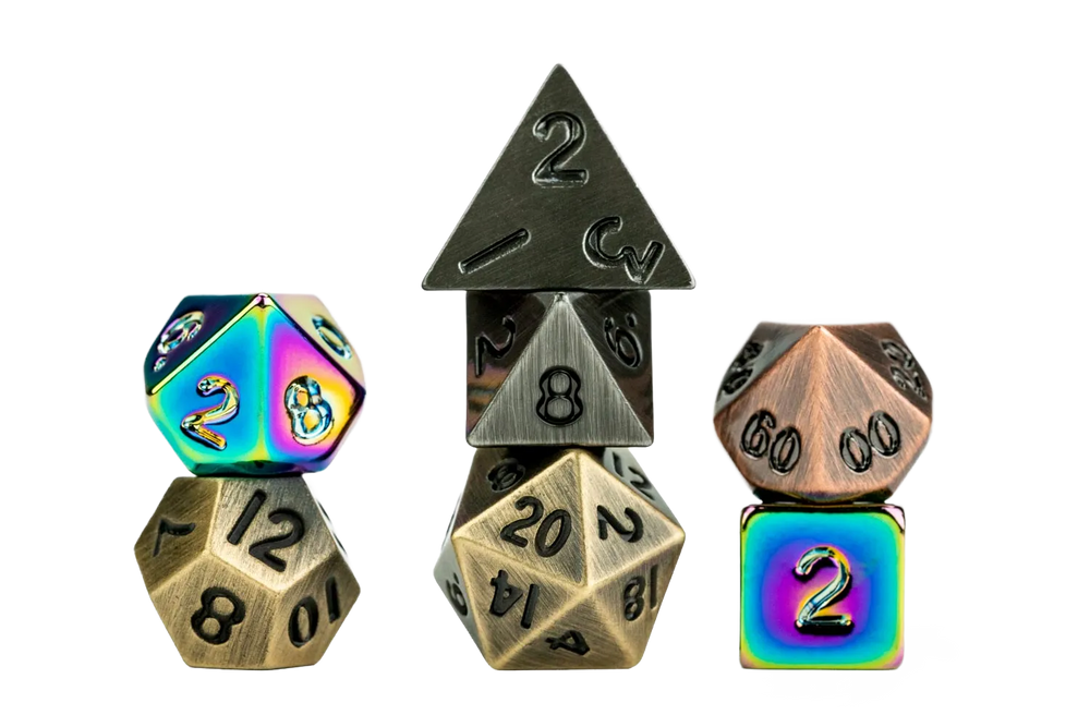 MYSTERY MISFIT MINI METAL POLYHEDRAL  DICE SET