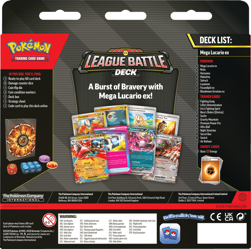POKEMON LEAGUE BATTLE DECK MEGA LUCARIO EX [2026-05-22]