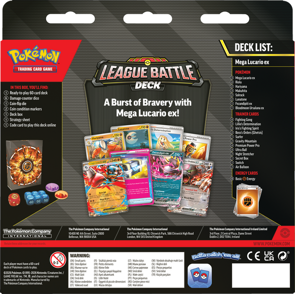 POKEMON LEAGUE BATTLE DECK MEGA LUCARIO EX [2026-05-22]