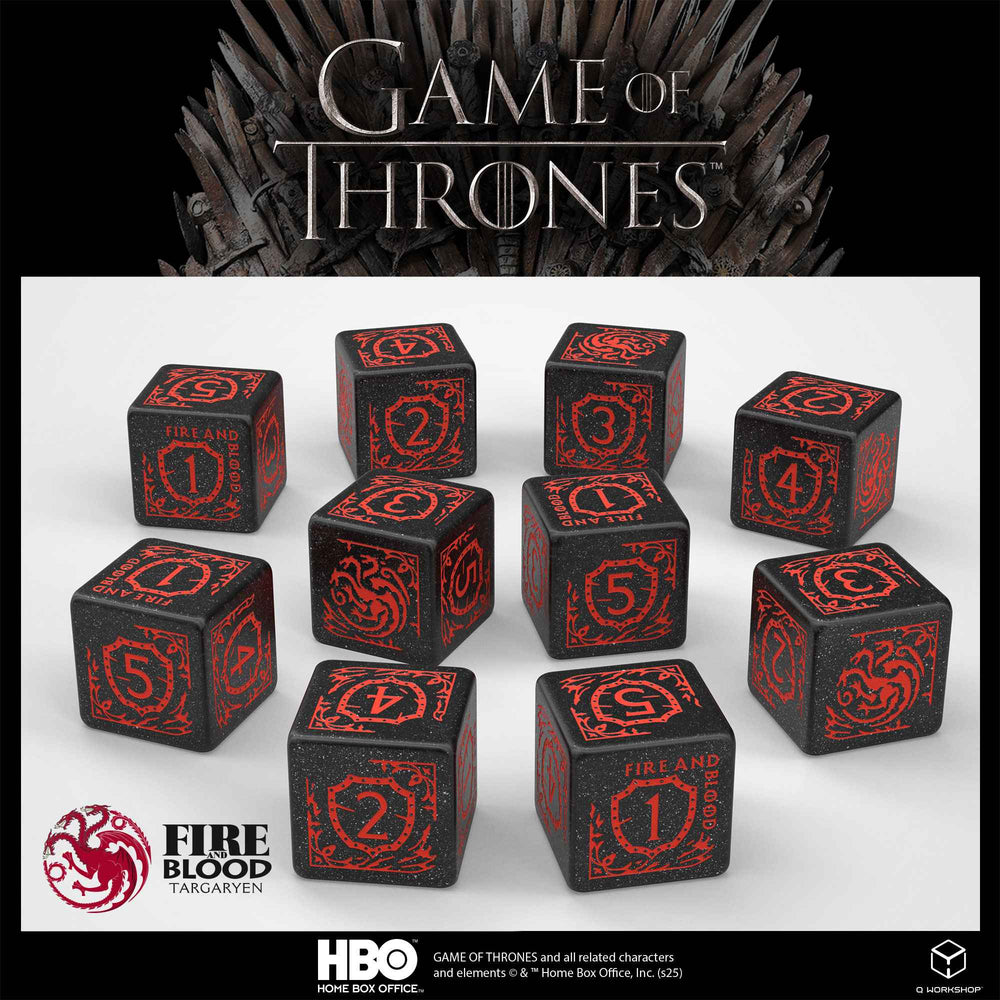 GAME OF THRONES 10XD6 DICE SET TARGARYEN