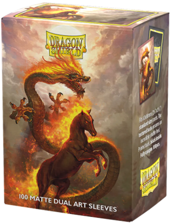 DRAGON SHIELD SLEEVES DUAL MATTE FIRE HORSE 100CT