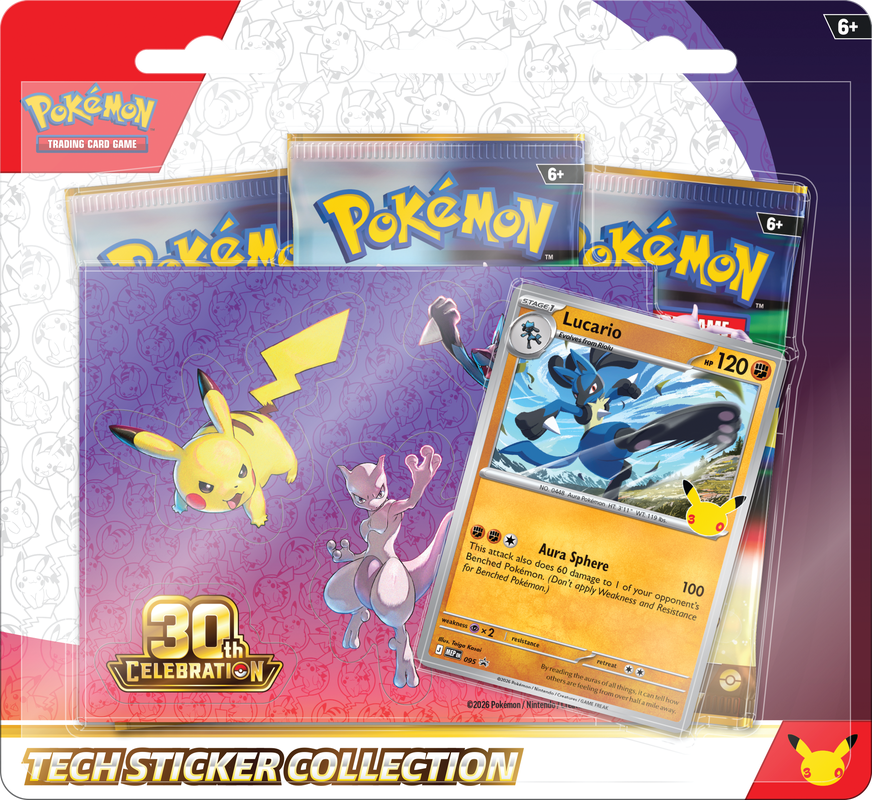 POKEMON 30TH CELEBRATION TECH STICKER COLLECTION LUCARIO [2026-09-16]