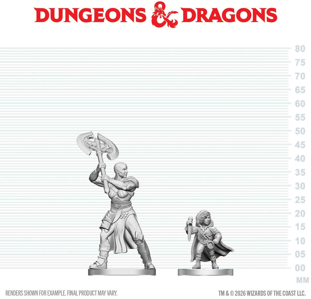 DND UNPAINTED MINIS GOLIATH BARBARIAN & HALFLING ROGUE (36/144) [2026-08-15]