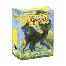 DRAGON SHIELD SLEEVES DUAL MATTE YELLOW AND SILVER 100CT
