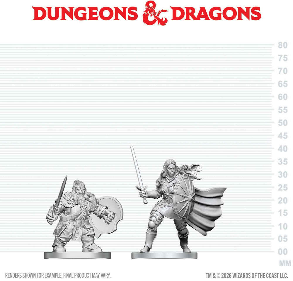 DND UNPAINTED MINIS WV29 DWARF FIGHTER & ORC PALADIN (36/144) [2026-08-15]