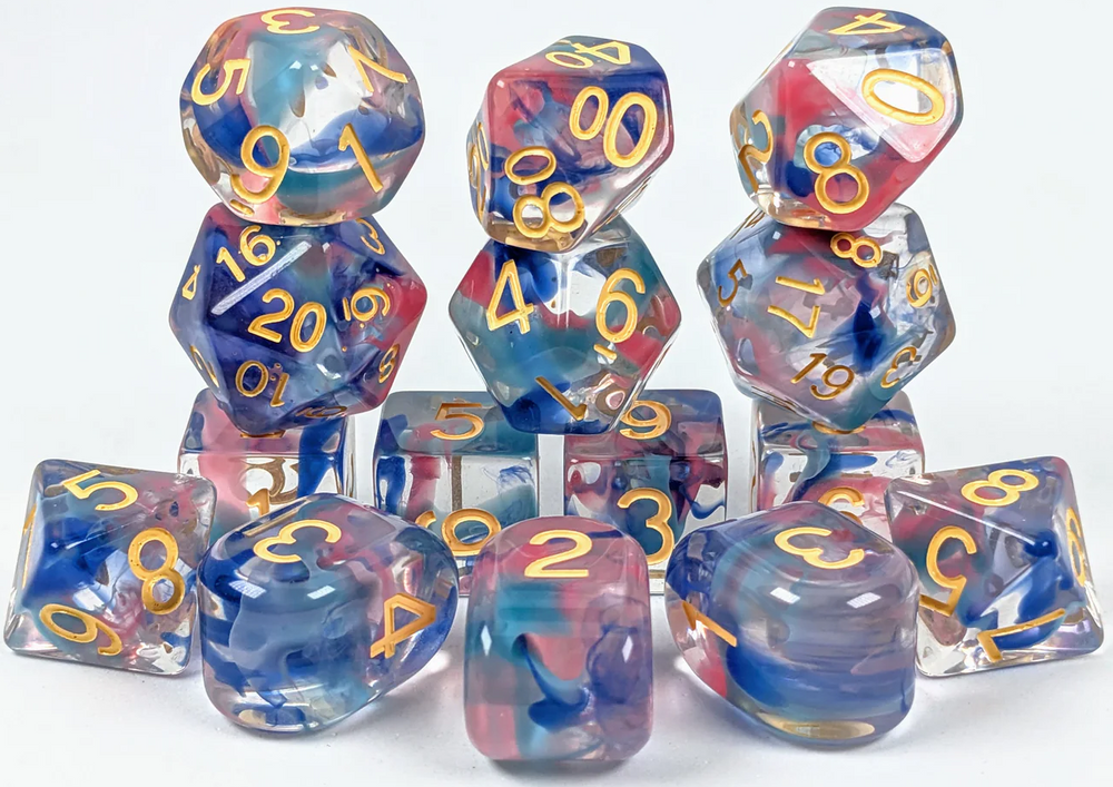 SET OF 15 DICE CORAL REEF