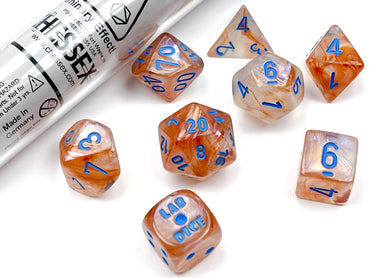 Lab Dice  Rose Gold/light blue Luminary™ 7-Die Set