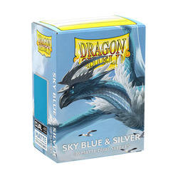 DRAGON SHIELD SLEEVES DUAL MATTE SKY  BLUE AND SILVER 100CT