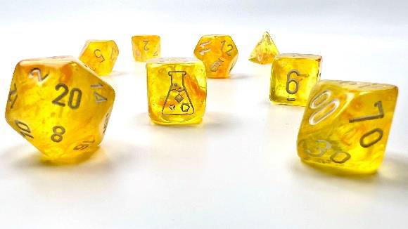 Lab Dice  Canary/white Luminary™ 7-Die Set