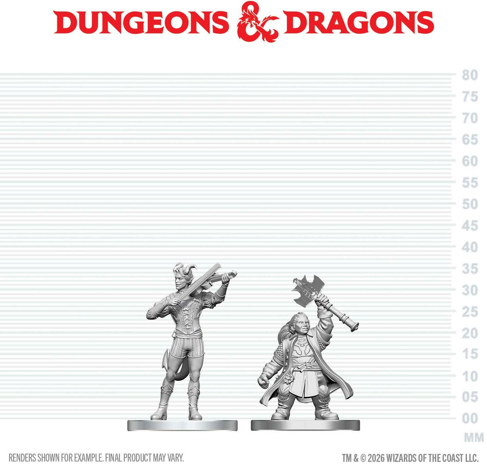 DND UNPAINTED MINIS WV29 TIEFLING BARD & DWARF CLERIC (36/144) [2026-08-15]