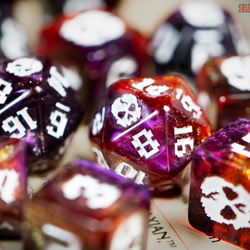 1UP-DICE CACKLING SKULL POLYHEDRAL DICE SET