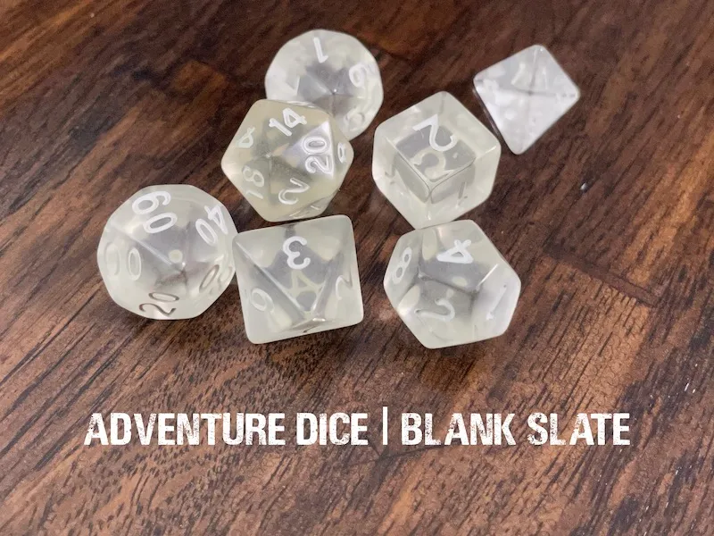 Blank Slate dice set