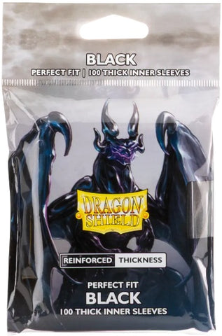 DRAGON SHIELD SLEEVES PERFECT FIT THICK INNER BLACK 100CT