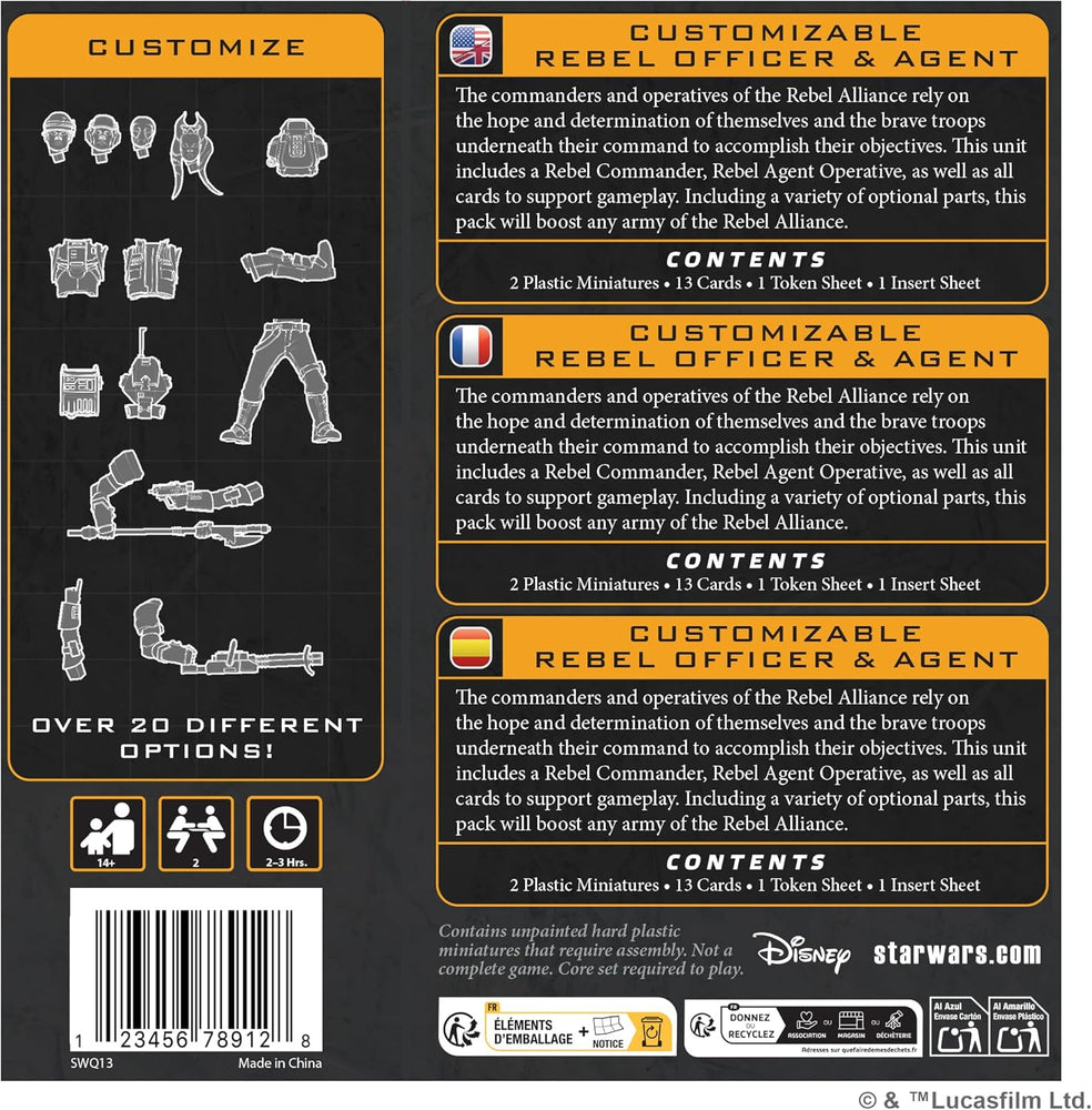 Star Wars: Legion: Customizable Rebel Officer & Agent